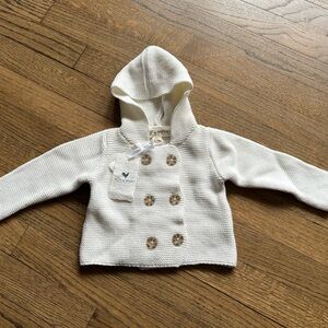 NWT Hope & Henry Newborn Double-breasted Sweater - 0-3 mos - Cream